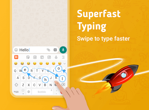 Superfast typing using swipe